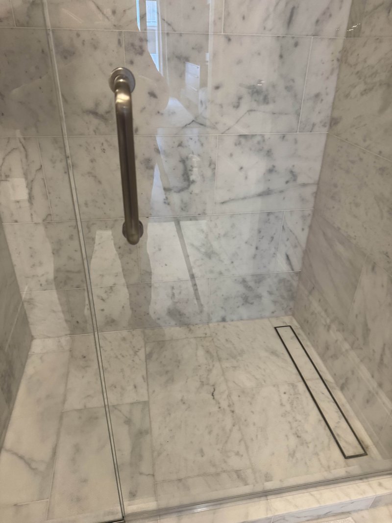 Clean marble shower