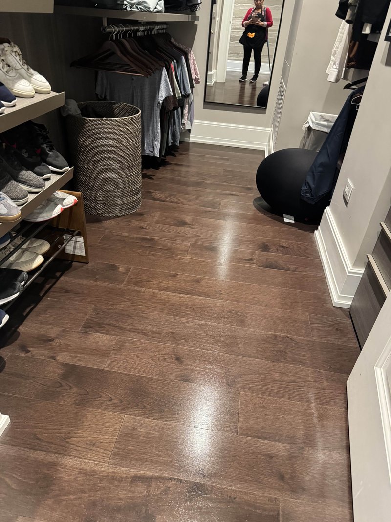 Clean walk-in closet